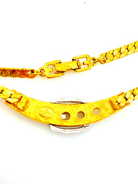 Givenchy Gold G Logo Belt Buckle Vintage Pendant - 24 Wishes Vintage Jewelry