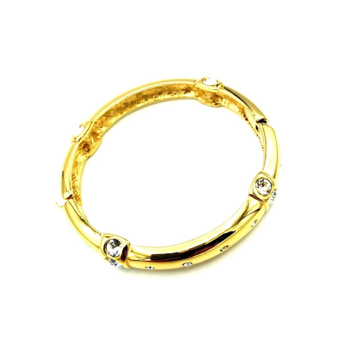 Givenchy Gold Hinged Bangle Stacking Bracelet - 24 Wishes Vintage Jewelry