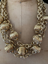 Givenchy Gold Layered Chain & Bead Vintage Pendant - 24 Wishes Vintage Jewelry