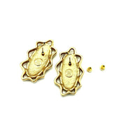 Givenchy Gold Logo Paris France Pierced Earrings - 24 Wishes Vintage Jewelry