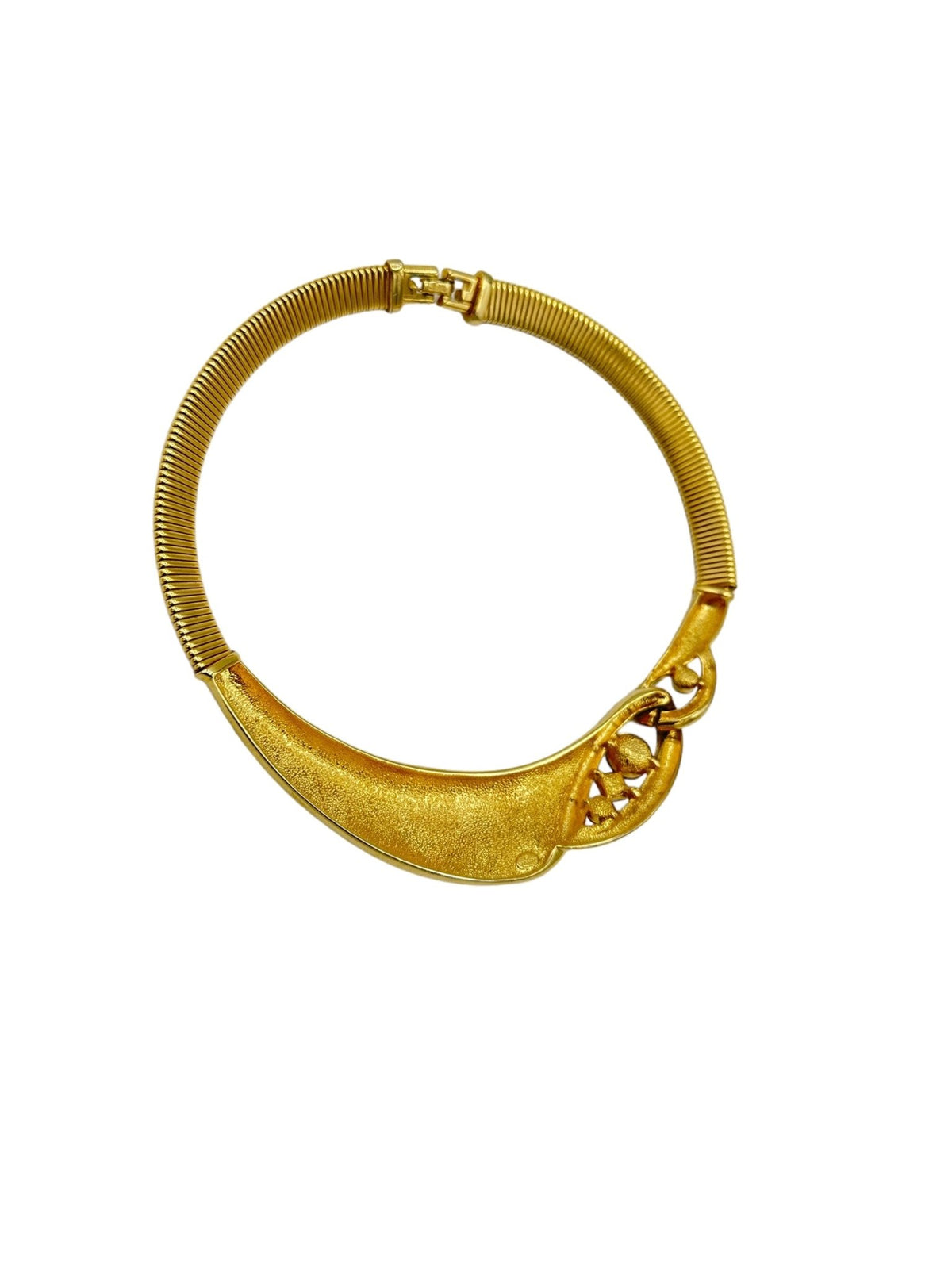 Givenchy Gold Snake Chain Bib Pastel Rhinestone Statement Pendant - 24 Wishes Vintage Jewelry