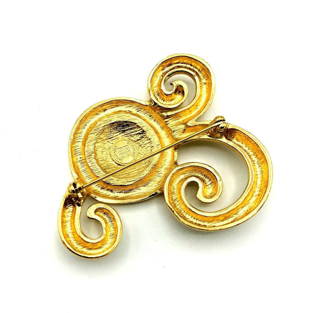 Givenchy Gold Swirl Abstract Vintage Brooch Pin - 24 Wishes Vintage Jewelry