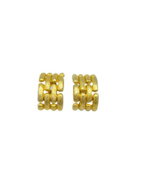 Givenchy Gold Textured Vintage Half Hoop Clip-On Earrings - 24 Wishes Vintage Jewelry