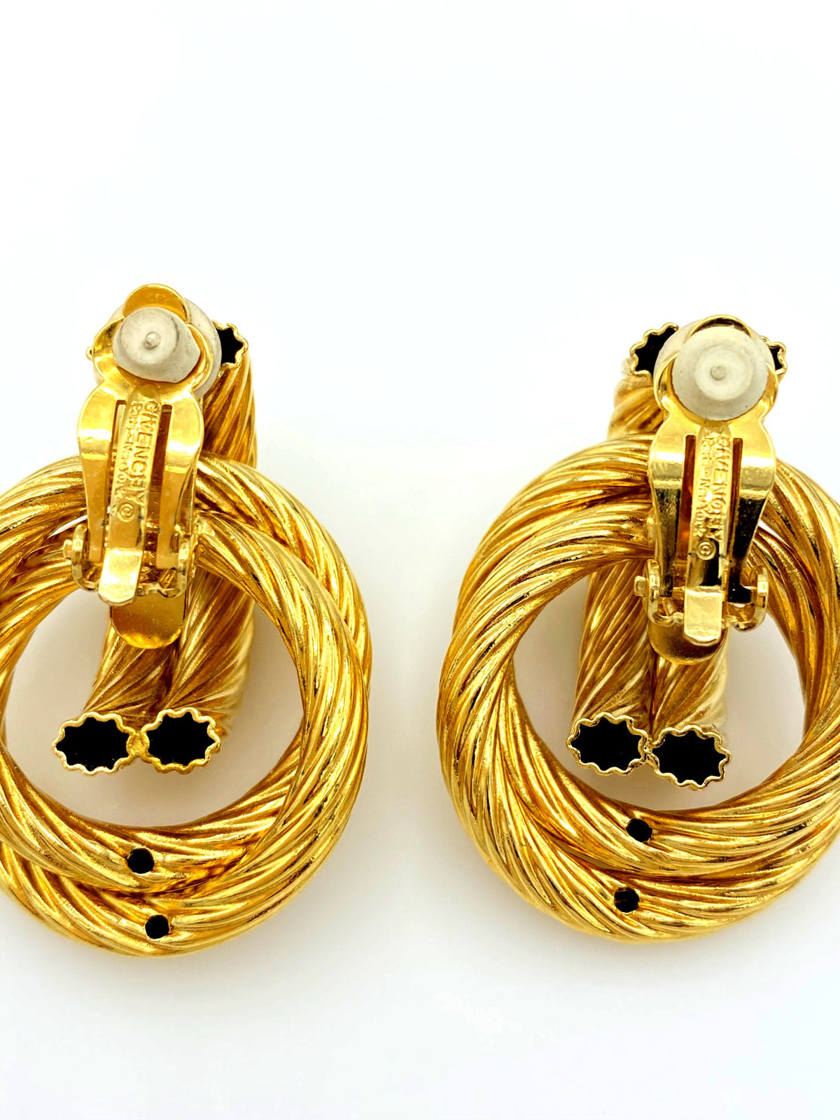 Givenchy Gold Twisted Knot Vintage Clip-On Earrings - 24 Wishes Vintage Jewelry