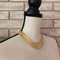 Givenchy Heavy Matt Gold Three Chain Vintage Necklace - 24 Wishes Vintage Jewelry