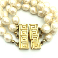 Givenchy Layered Pearl Logo Vintage Bracelet - 24 Wishes Vintage Jewelry