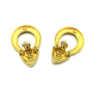 Givenchy Matt Gold Door Knocker Vintage Clip-On Earrings - 24 Wishes Vintage Jewelry