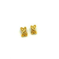 Givenchy Puffy 'X' Vintage Clip-On Earrings - 24 Wishes Vintage Jewelry