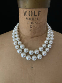 Givenchy White Pearls Double Strand Pearl Necklace - 24 Wishes Vintage Jewelry