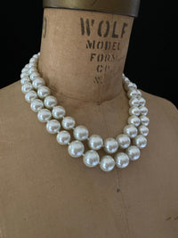 Givenchy White Pearls Double Strand Pearl Necklace - 24 Wishes Vintage Jewelry