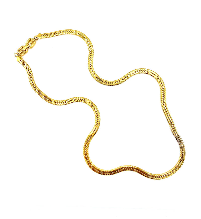Gold Classic Givenchy Long Curb Chain Necklace - 24 Wishes Vintage Jewelry