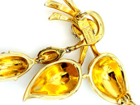 Gold Coro Pegasus Floral Diamante Rhinestone Vintage Brooch - 24 Wishes Vintage Jewelry