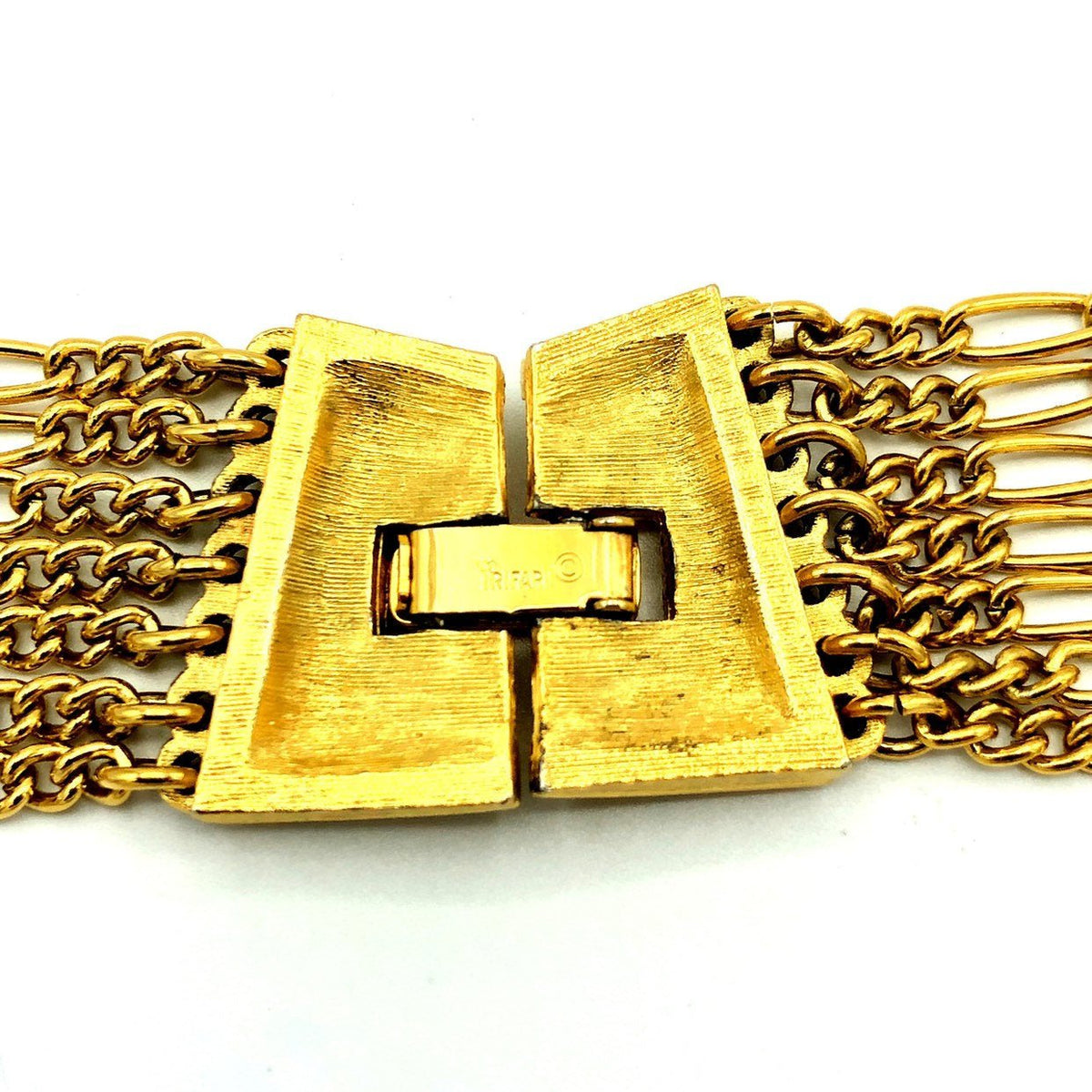 Gold Crown Trifari Vintage Layered Chain Necklace - 24 Wishes Vintage Jewelry