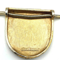 Gold Eisenberg Artist Series Brown Enamel Vintage Pendant - 24 Wishes Vintage Jewelry