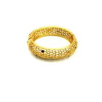 Gold Filigree Style Hinged Bangle Jacqueline Kennedy JBK Bracelet - 24 Wishes Vintage Jewelry