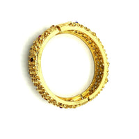 Gold Filigree Style Hinged Bangle Jacqueline Kennedy JBK Bracelet - 24 Wishes Vintage Jewelry