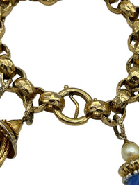 Gold Napier Asian Lantern Charm Bracelet - 24 Wishes Vintage Jewelry