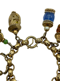 Gold Napier Asian Lantern Charm Bracelet - 24 Wishes Vintage Jewelry