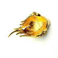 Gold Organic Abstract Flower Pearl Vintage Rhinestone Brooch by D'Orlan - 24 Wishes Vintage Jewelry