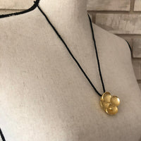 Gold Oscar de la Renta Flower Perfume Diffuser Vintage Pendant - 24 Wishes Vintage Jewelry