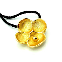 Gold Oscar de la Renta Flower Perfume Diffuser Vintage Pendant - 24 Wishes Vintage Jewelry