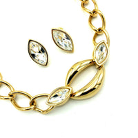 Gold SAL Swarovski Marquise Clear Crystal Vintage Jewelry Set - 24 Wishes Vintage Jewelry