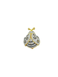 Gold Swarovski Petite Pave Ladybug Rhinestone Brooch - 24 Wishes Vintage Jewelry