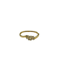 Gold Swarovski SAL White Geometric Rhinestone Crystal Hinged Bangle Bracelet - 24 Wishes Vintage Jewelry