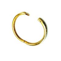 Gold Swarovski White & Green Crystal Hinged Bangle Bracelet - 24 Wishes Vintage Jewelry