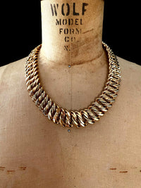 Gold Vintage Napier Wide Chain Link Layering Necklace - 24 Wishes Vintage Jewelry