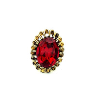 Gold Vintage Ruby Red Cocktail Ring - 24 Wishes Vintage Jewelry