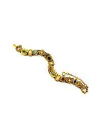 Goldette Heart Slide Vintage Charm Bracelet - 24 Wishes Vintage Jewelry
