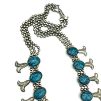 Goldette Silver Squash Blossom Vintage Necklace - 24 Wishes Vintage Jewelry
