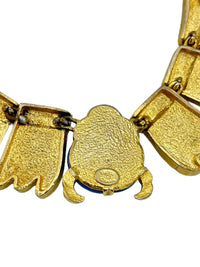 Hattie Carnegie Egyptian Revival Enamel Scarab Necklace - 24 Wishes Vintage Jewelry