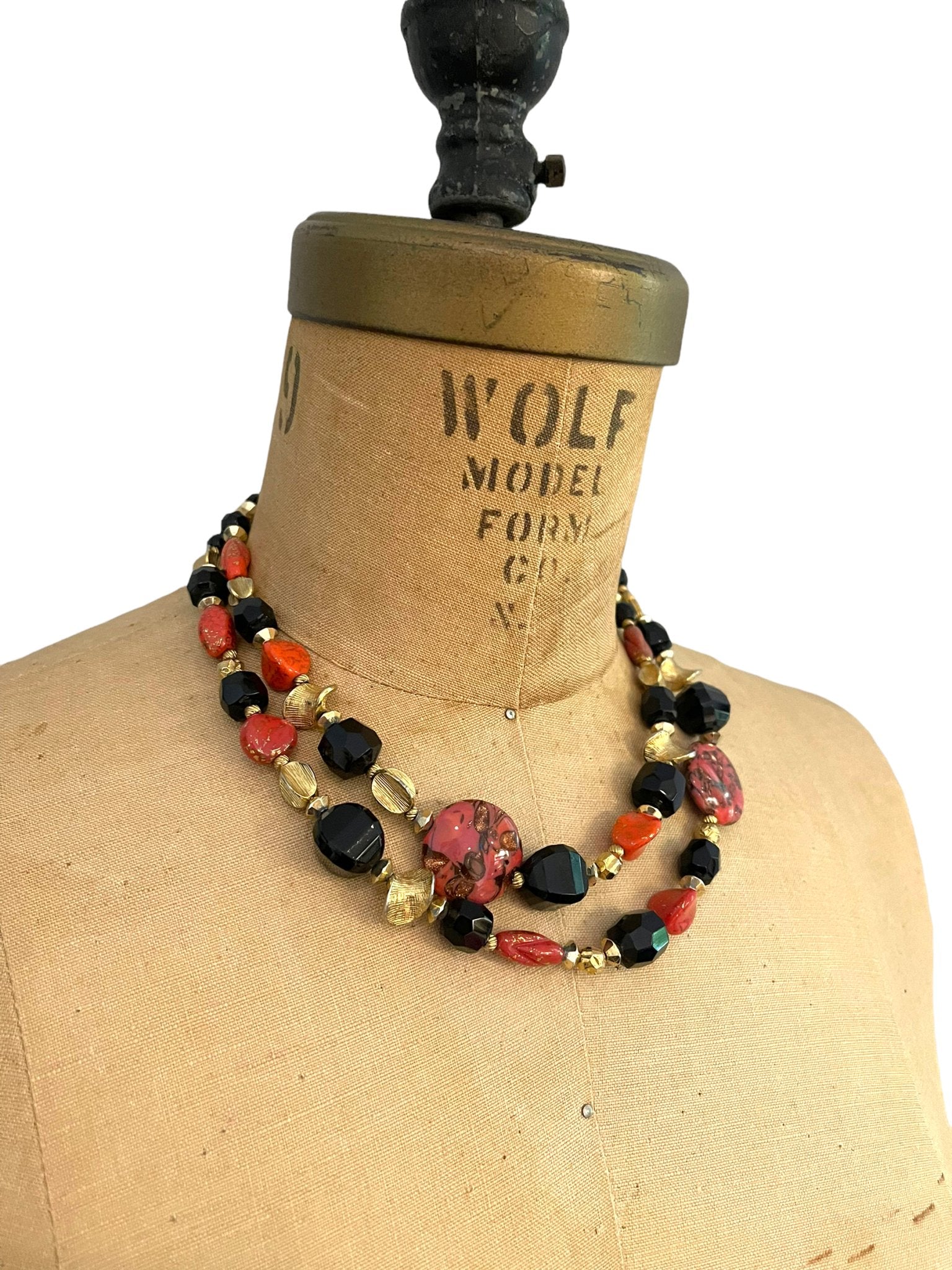 Black and Light Horn Multi-Strand Necklace | MooMoo Designs