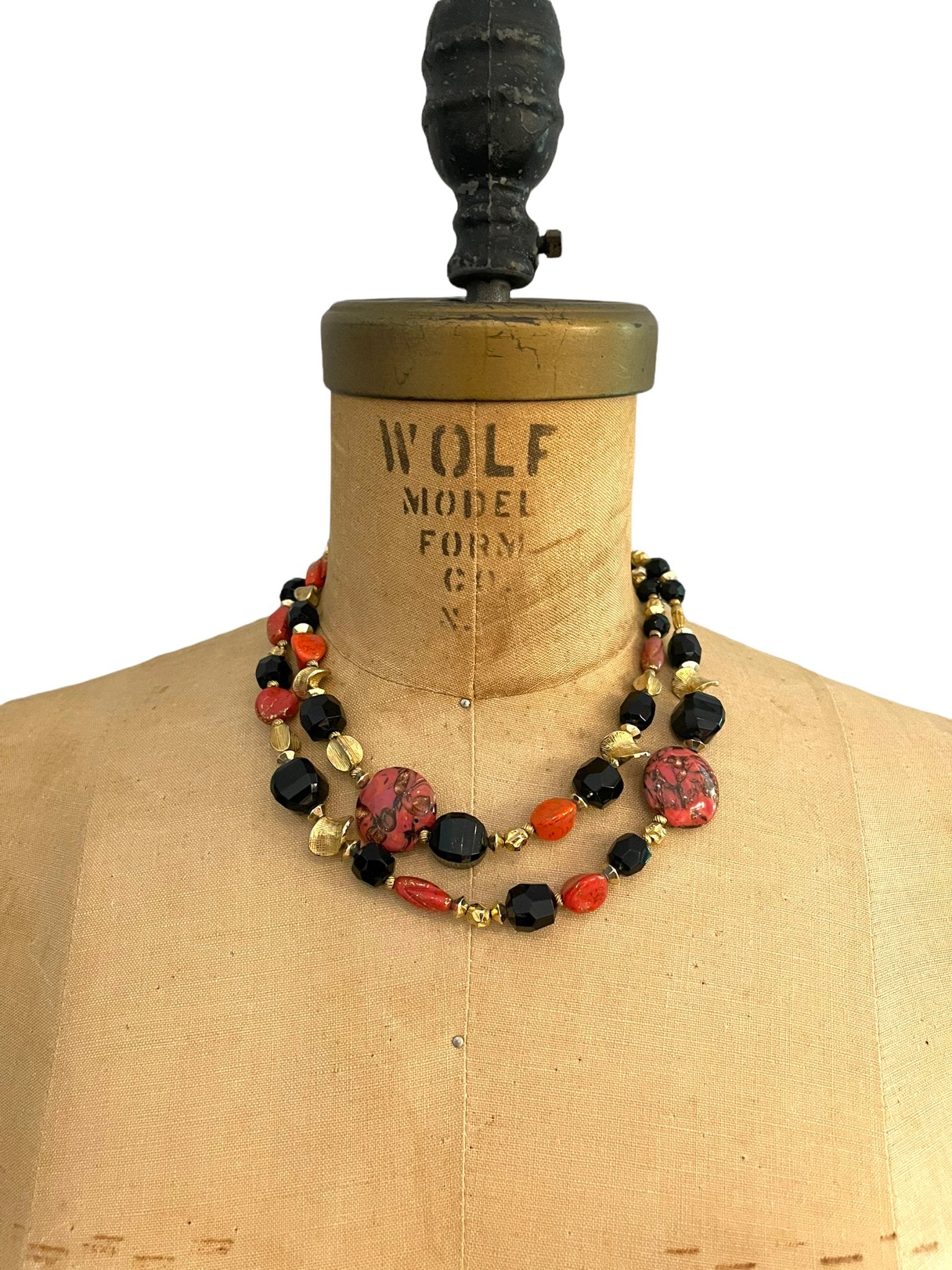 Multi Strand Metal Bells and Black Glass Bead Necklace for Women, Ethnic  Necklace, Tribal Jewelry