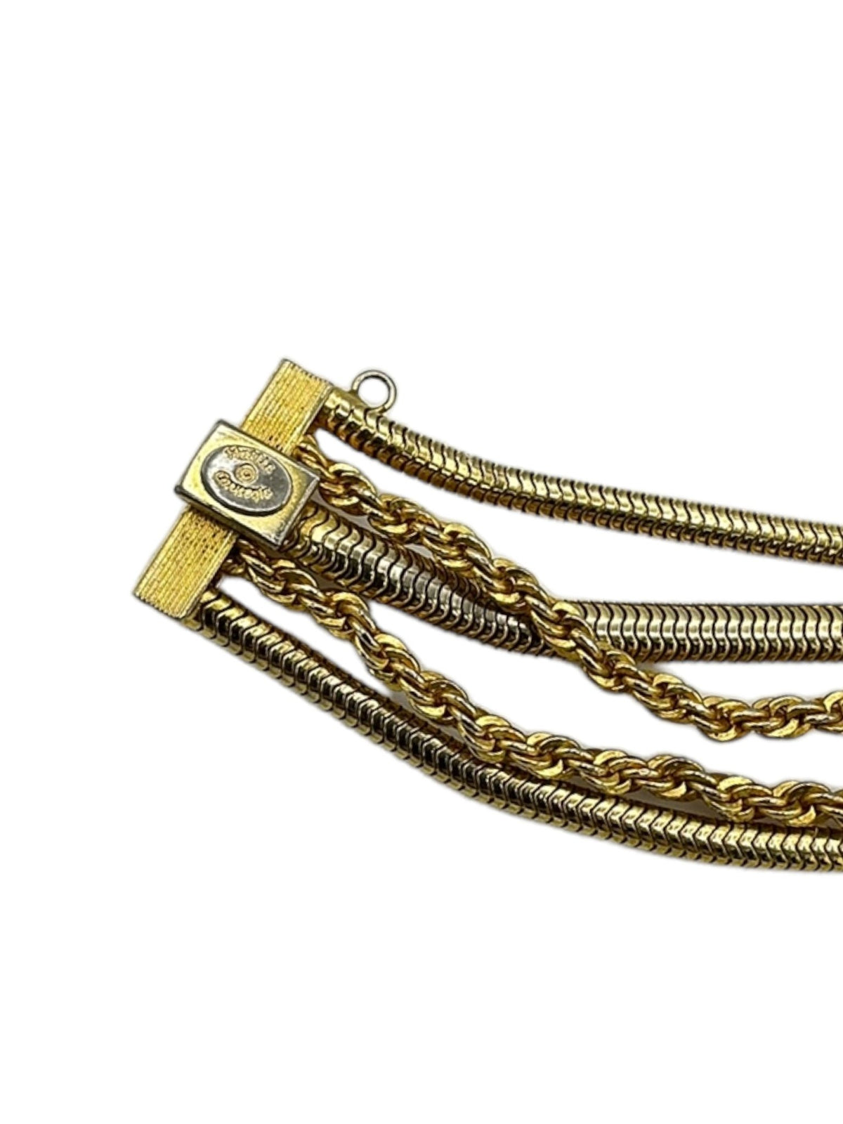 Hattie Carnegie Vintage Jewelry Gold Multi-Chain Fancy Clasp Bracelet - 24 Wishes Vintage Jewelry