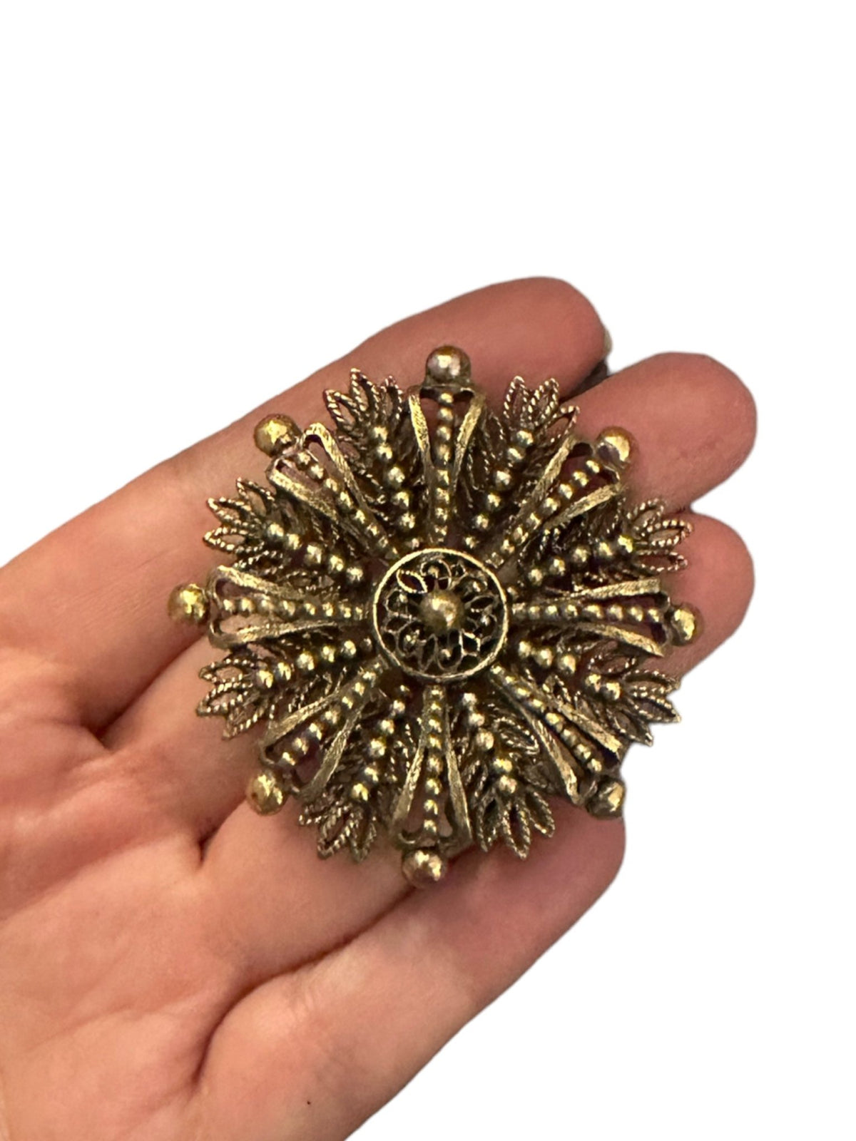 Hedy Antique Gold Layered Floral Brooch Scatter Pin Trio - 24 Wishes Vintage Jewelry