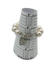 Henri Bendel Large Pearl Rhinestone Heart Charm Vintage Bracelet - 24 Wishes Vintage Jewelry