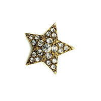 Hollycraft Clear Rhinestone Star Gold Vintage Brooch - 24 Wishes Vintage Jewelry