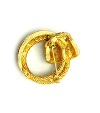 update alt-text with template Vintage Gold Christian Dior Circle Braided Brooch-Brooches & Pins-Christian Dior-[trending designer jewelry]-[christian dior jewelry]-[Sustainable Fashion]