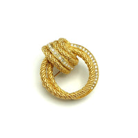 update alt-text with template Vintage Gold Christian Dior Circle Braided Brooch-Brooches & Pins-Christian Dior-[trending designer jewelry]-[christian dior jewelry]-[Sustainable Fashion]