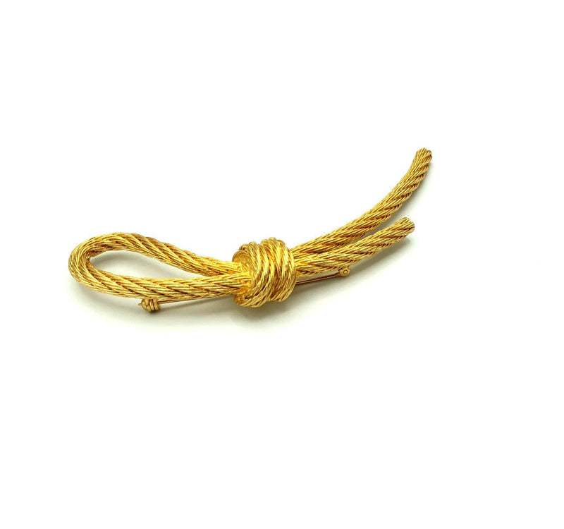 update alt-text with template Christian Dior Gold Rope Vintage Brooch-Brooches & Pins-Christian Dior-[trending designer jewelry]-[christian dior jewelry]-[Sustainable Fashion]