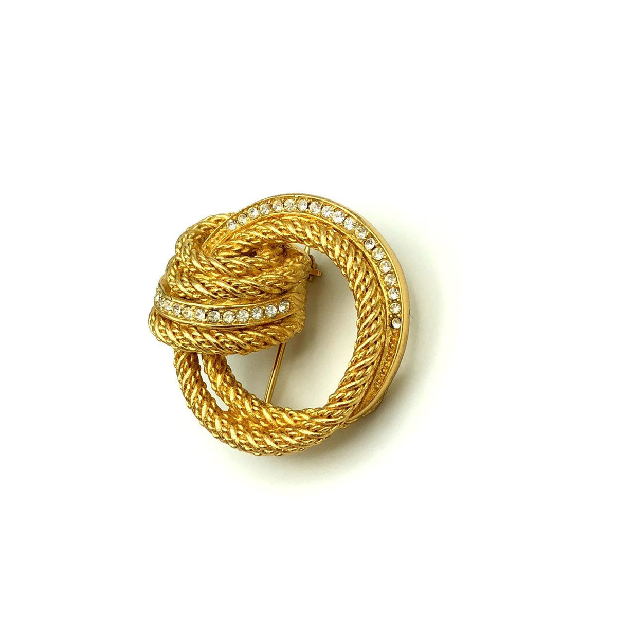update alt-text with template Vintage Gold Christian Dior Circle Braided Brooch-Brooches & Pins-Christian Dior-[trending designer jewelry]-[christian dior jewelry]-[Sustainable Fashion]