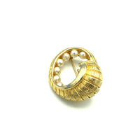Gold Swirl Vintage Castlecliff Classic Pearl Brooch-Sustainable Fashion with Vintage Style-Trending Designer Fashion-24 Wishes