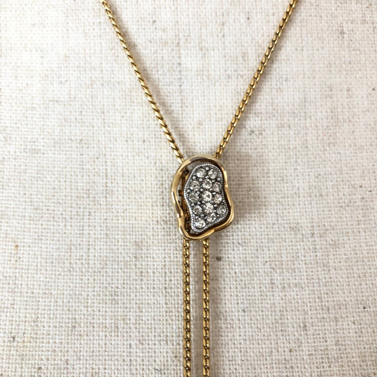 update alt-text with template Gold Crown Trifari Vintage Slider Sautoir Layering Pendant-Necklaces & Pendants-Trifari-[trending designer jewelry]-[trifari jewelry]-[Sustainable Fashion]