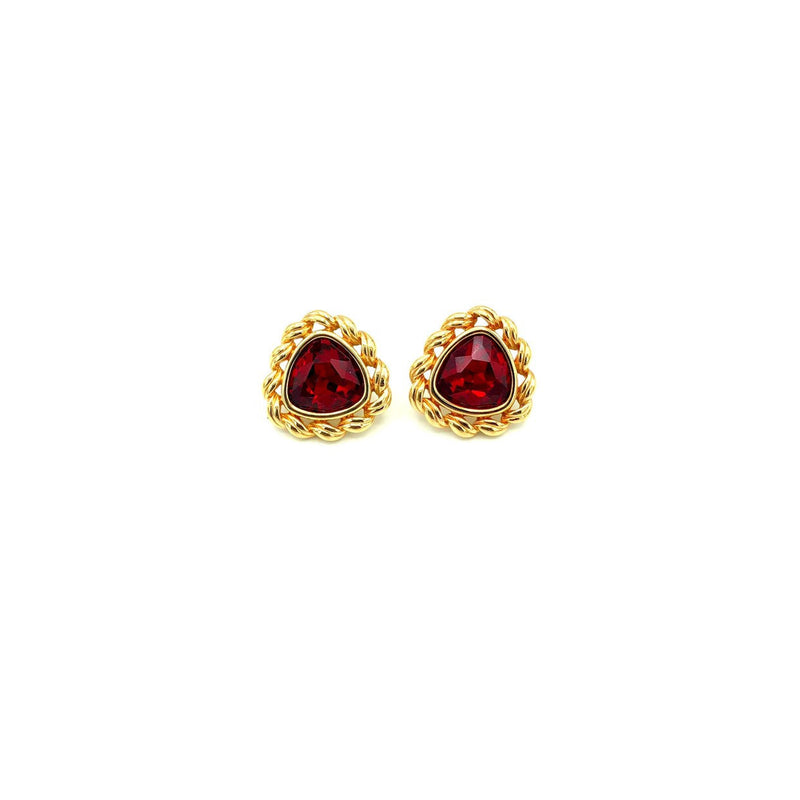 update alt-text with template Swarovski Red Triangle Gold Setting Vintage Earrings-Earrings-24 Wishes-[trending designer jewelry]-[swarovski jewelry]-[Sustainable Fashion]