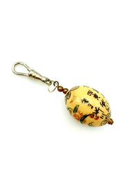 Asian Lacquer Floral Bead Charm