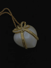 update alt-text with template Joan Rivers Vintage Pearlescent White Puffy Heart Pendant-Earrings-Joan Rivers-[trending designer jewelry]-[joan rivers jewelry]-[Sustainable Fashion]