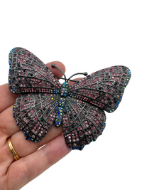 Joan Rivers Large Pave Rhinestone Butterfly Brooch